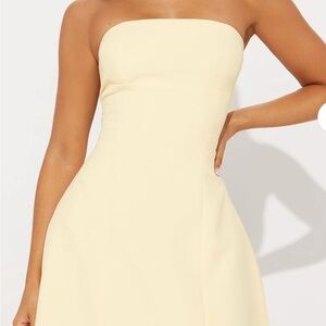 Strapless Butter Yellow Dress